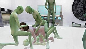 Wow! Jennie și extratereștrii în orgie sălbatică cu sâni mari de tânără