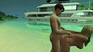 Блондинка исследует дикий пляж в уличных приключениях