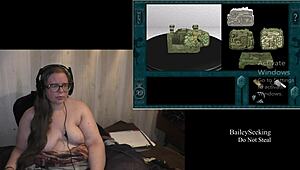 Scarlet nua explora punheta na parte oito do jogo.