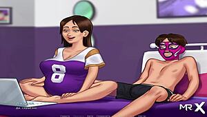 Wanita Hamil Elus-elus Payudaranya di Summertimesaga E3 77