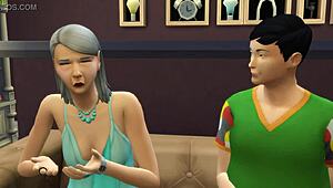 Madrasta pega enteado gordo batendo punheta e ajuda na primeira foda taboo