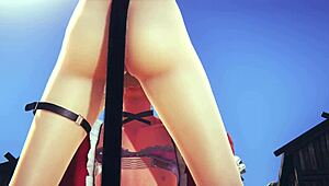 Японский фембой в тройке с жестким экшеном сисси кроссдресс