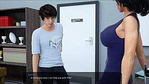 MILF-учительница глубоко глотает хуй и проглатывает сперму в хентай мультике