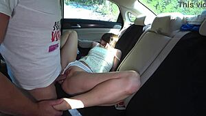 Cheating Girlfriend Nailed by Taxi Driver in Public!