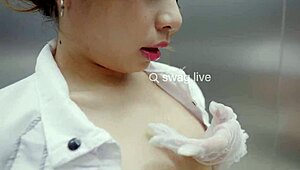 elevator miss meets creepy neighbor for wild chaos. swag live lalasexy sparks heat.