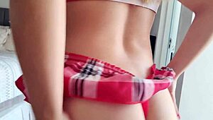 Latina blonde twerks on the balcony, unaware of creepy neighbor! 😳