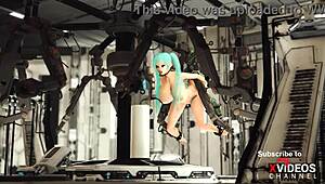 性爱机器人太空船上用大鸡巴束缚丰满美女