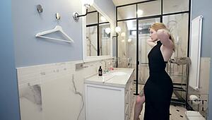 痩せた赤毛がラフなピストンと顔射を懇願