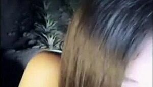 สาวไทยแม่งกลางแจ้งในกลุ่มหีสามคน