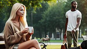 Изневеряваща съпруга съблазнява черен мъж в парка с горещо аудио