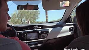 Парочка кайфует от жёсткого анала в своём дворике