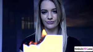 Busty Stepmom Strips Stepdaughter for a Deep Pussy Lick