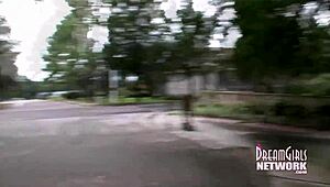 wild teen daringly flashes her chest in a church