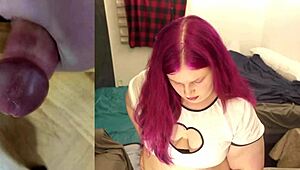 וואו! טראני שמנה מלטפת צעצוע זין גדול בפעולה POV