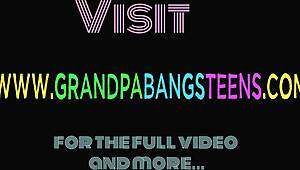 Gorgeous Euro teen banged by lucky grandpa