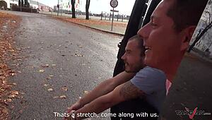 בחורה צ'כית חמה חובבנית מורמת ונזיינת על ידי בחור רנדומלי בחוץ