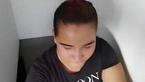 I discover my stepsister smoking on the roof, and while she sucks my dick, she begs me to fuck her so I don't tell my stepmother.