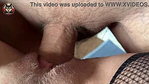 i got sperm on my tight hairy pussy close-up