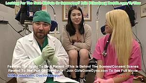 Clov - Mina Moon Asia Berbucu Tahan Pemeriksaan Gyno Yang Menghina untuk Universiti Tampa