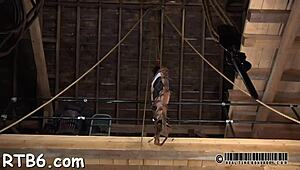 性奴被紧绑进行SM，含鸡巴和玩逼