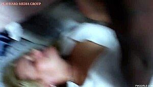 Blond mama walona i wypełniona przez ogromnego BBC podczas intensywnego rozmnażania przed mężem