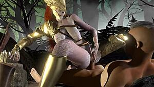 Malenia在《艾尔登法环》森林 parody 中骑粗大肉棒，巨臀狂晃