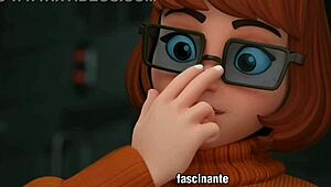 En aventura animada, Velma de Scooby Doo se lanza a acción anal hentai 3D salvaje con chorros de semen