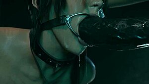 Lara futanari SFM mendominasi dengan strapon dan mainan.