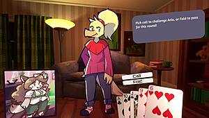 两个妹子在毛绒扑克游戏中疯狂，衣服被撕得飞快！🃏