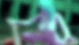 אלפית אצילה עם שיער כחול מסתירה זין סודי פוטנרי