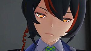 วิดีโอ 158 แสดงแอคชั่นครีมพายอนิเมะเฮนไตที่นมใหญ่