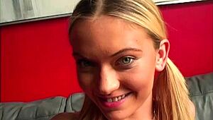 Michelle honeywell casually sucks a dick, licking balls. She builds to a pov facial cumshot.