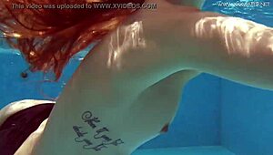 Poolside, Tiffany Tatum, that petite teen with small tits, masturbates her tight pussy alone?