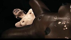 Gehirn-kontrollierende Alien-Parasiten beherrschen heiße Chicks mit lesbischem Küssen und Scissoring.