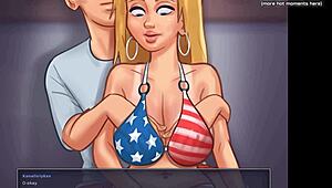 हॉट ब्लोंड टीन के शानदार बूब्स के साथ इंटेंस मसाज!