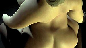 Holy cow! Denne hete milfen slutter ikke å ri plastkuken med enorme pupper som hopper!