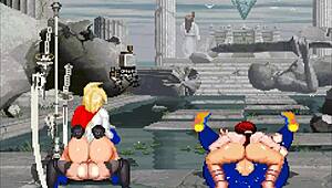 变态Mugen Futa 2B展示，激烈射精游戏动作