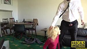 Feeling submissive as she throats and rides passionately