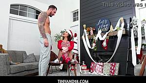 와! 작은 틴이 크리스마스 선물로 박혀!