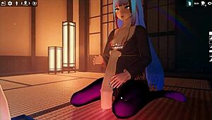 Mand, jeg kan ikke engang... Kadobu hentai-spil hooked mig med futanari-pige der giver fodbajer til levende dildo