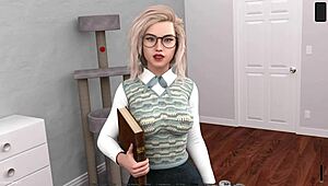 このオタクっぽい赤毛ティーンがカレッジ中出しゲームプレイをこなせる？