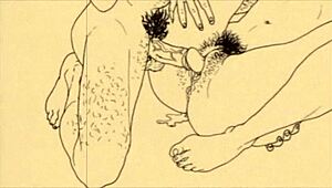 ヴィンテージ・エロティック・イラスト、クラシック・アニメスタイル・アートを展示