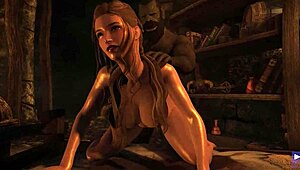 Елена заключает жаркую сделку в большом жопном мультике