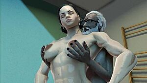 पुरानी मांसपेशी वाली लड़की जिम ट्रेनिंग के दौरान जोरदार चुदाई