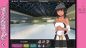 Neuk met meisje van naast de deur in Huniepop walkthrough