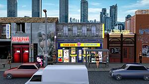 Exploring Nasty City in Hentai Game Ep 1 with Homemade Gloryhole