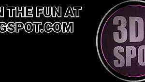 3Dgspot - Gostosa Oleosa Leva Socada na Buceta na Praia Animação 3D