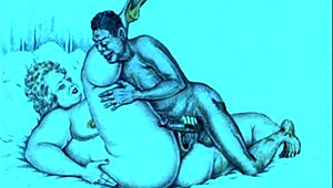 Ilustración erótica vintage muestra arte sensual retro en estilo cartoon