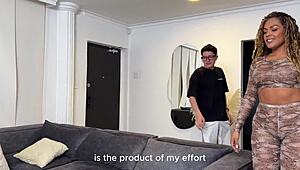 Sbattendo una milf ebony colombiana a casa di un amico con Carla Morelli