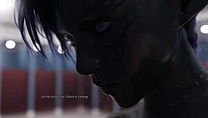 다크 에일리언 베이브가 레즈비언 연인을 뜨거운 샤워 게임 장면에서 손가락으로